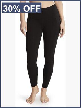 Cotton Stretch Ankle Leggings with Side Pocket, 28" Inseam, Low Rise